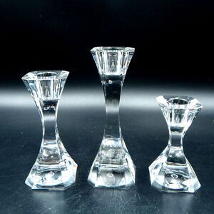 Villeroy & Boch Cocktail Club Crystal 24% Pbo Candlesticks W Germany Graduated 3